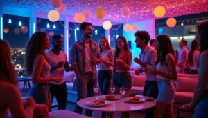 découvrez l'ambiance festive et conviviale d'une party inoubliable, avec musique, danse et moments de joie partagés entre amis.