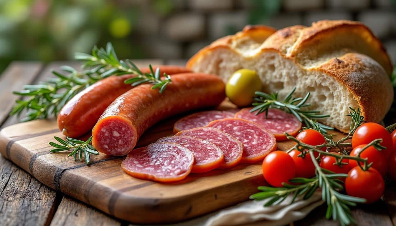 découvrez tout sur le figatelli, la charcuterie corse traditionnelle : son histoire, sa fabrication artisanale et ses saveurs uniques.