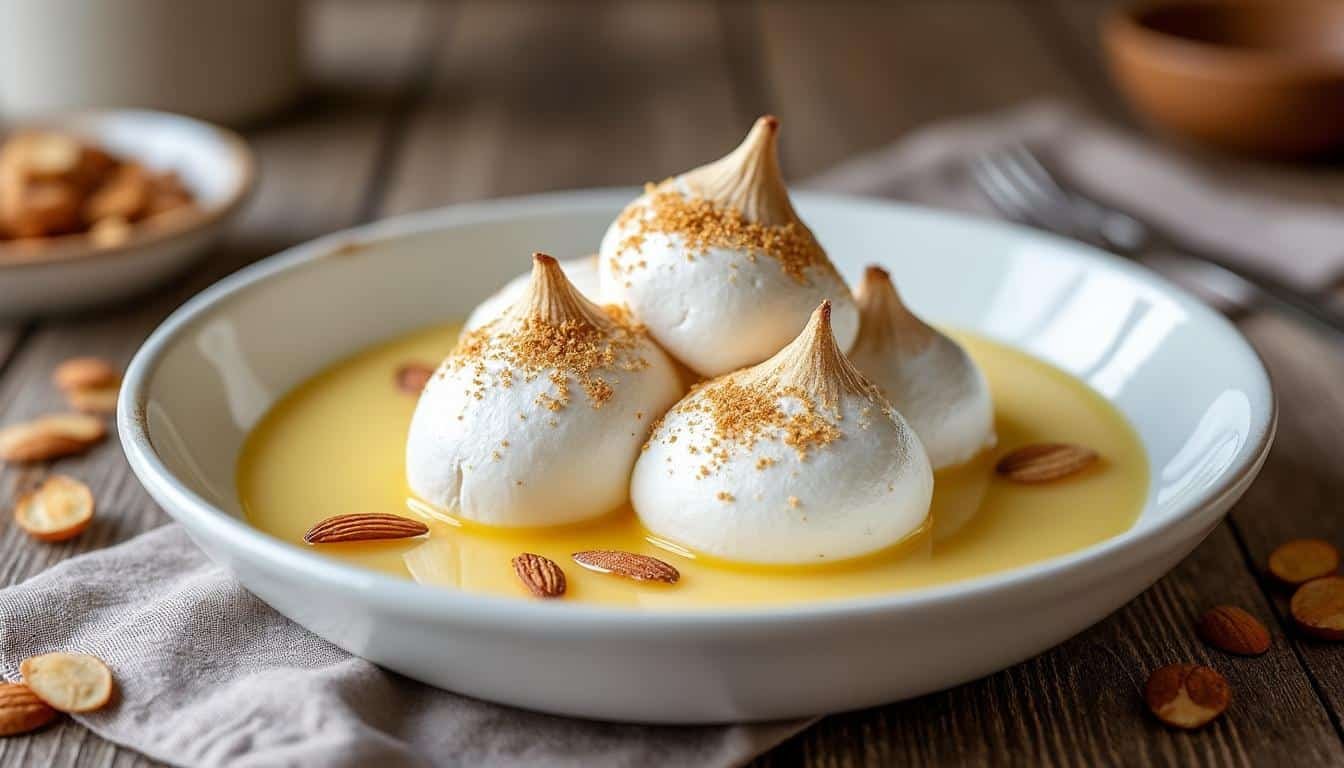 découvrez une recette facile d’île flottante, un dessert léger et délicieux parfait pour conclure vos repas sur une note douce et aérienne.