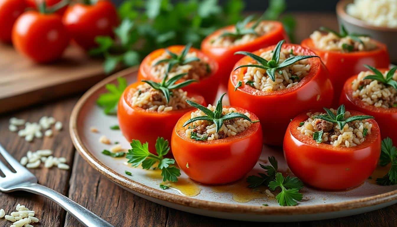 découvrez la recette traditionnelle des tomates farcies grand-mère au riz, un plat savoureux et réconfortant parfait pour un repas en famille.
